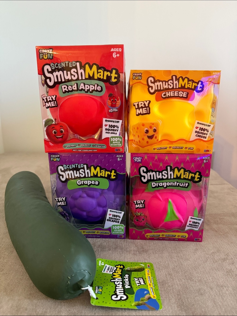 SmushMart Red Apple, Dragonfruit, Grapes, Cheese & Pickle | Bundle Of 5 | New